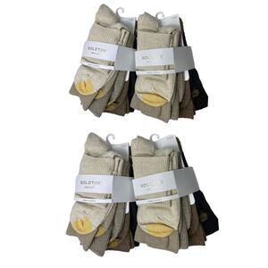GOLD TOE Women Multi-Brown 6 Pair Turn Cuff Casual Socks Size 6-9 - 4 Packs of 6